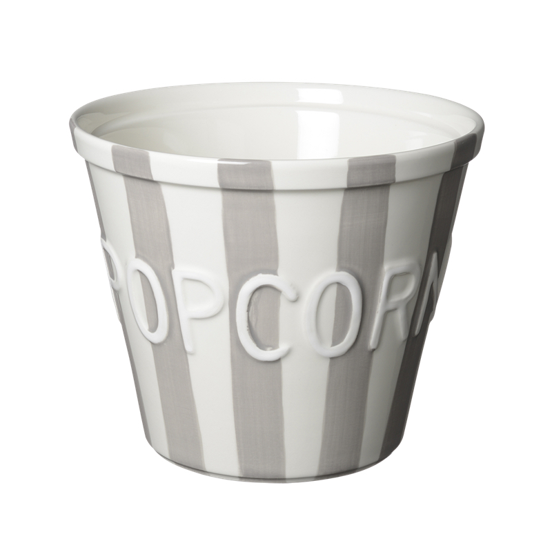 Bruka Design Popcornskål - Grå Stripes