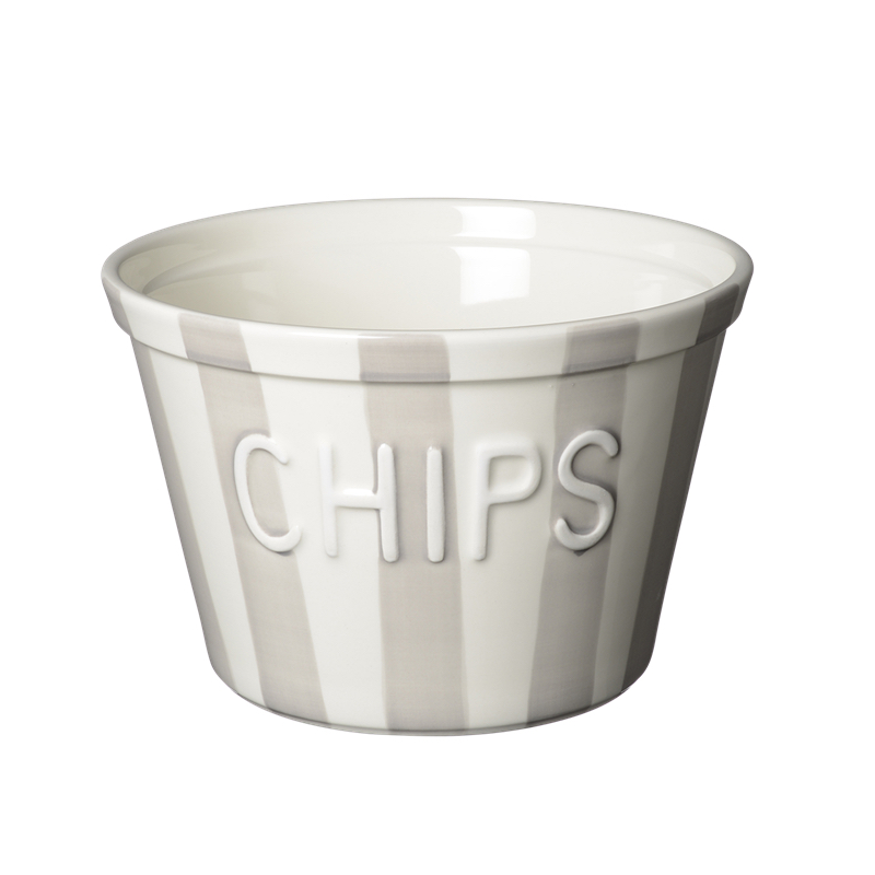 Bruka Design Chipsskål - Grå Stripes