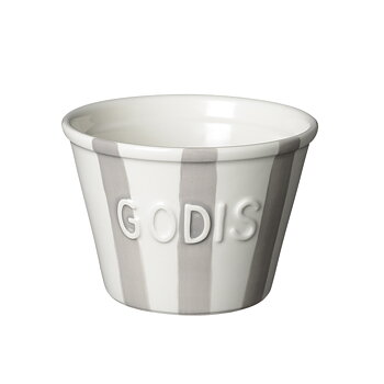 Bruka Design Stor Godisskål - Grå Stripes