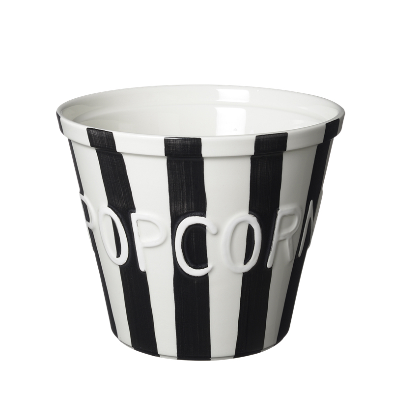 Bruka Design Popcornskål - Svart Stripes