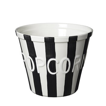 Bruka Design Popcornskål - Svart Stripes