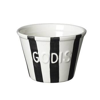 Bruka Design Stor Godisskål - Svart Stripes