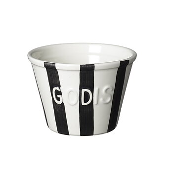 Bruka Design Stor Godisskål - Svart Stripes