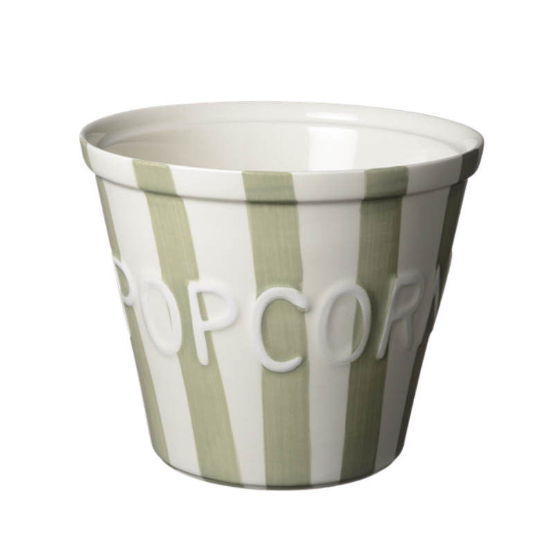 Bruka Design Popcornskål - Sage Stripes