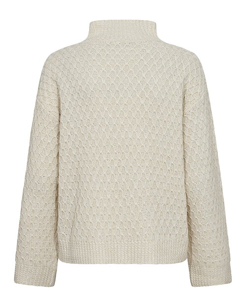Polojumper mönsterstickad Cathy ljusbeige - 4