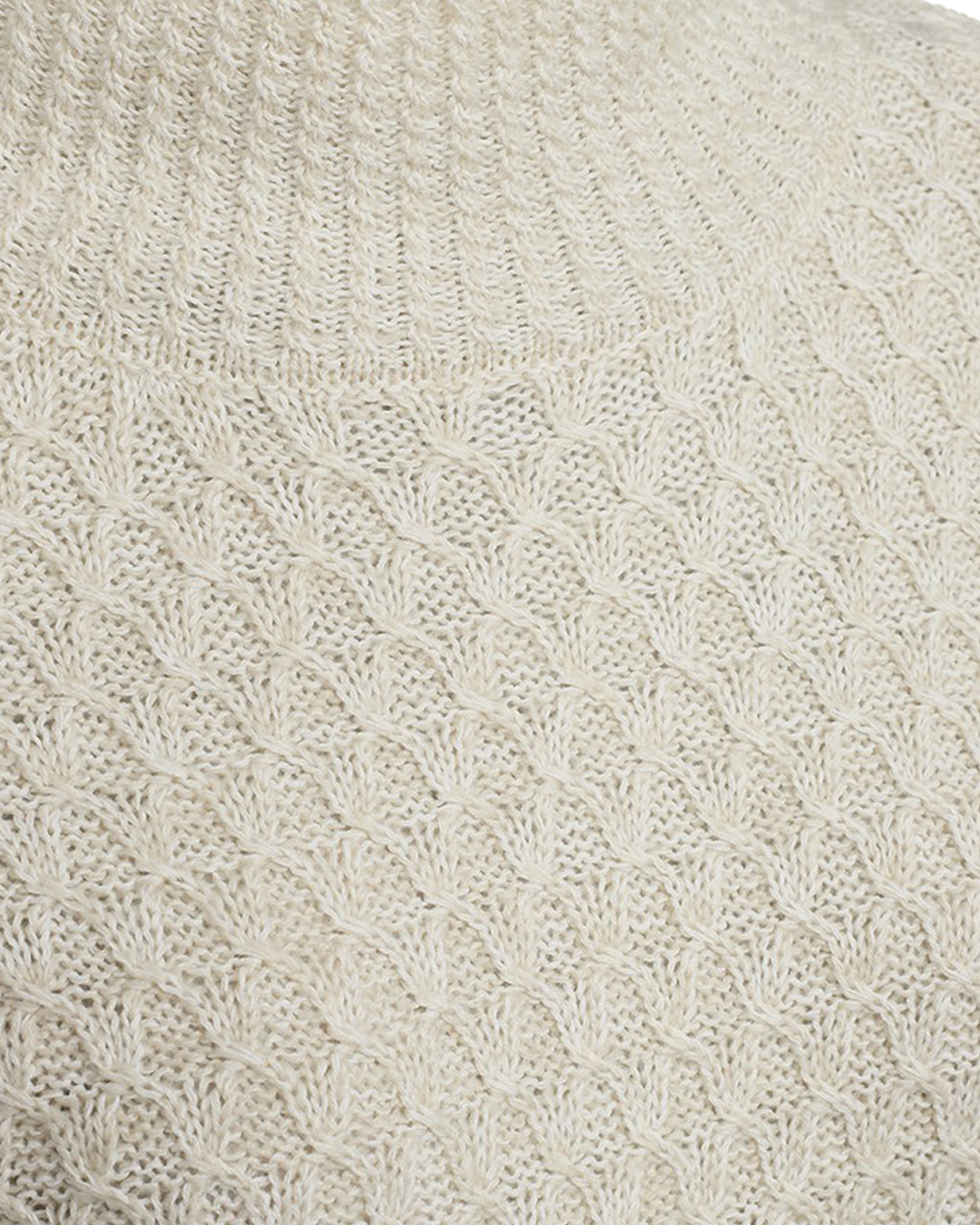 Polojumper mönsterstickad Cathy ljusbeige - 5