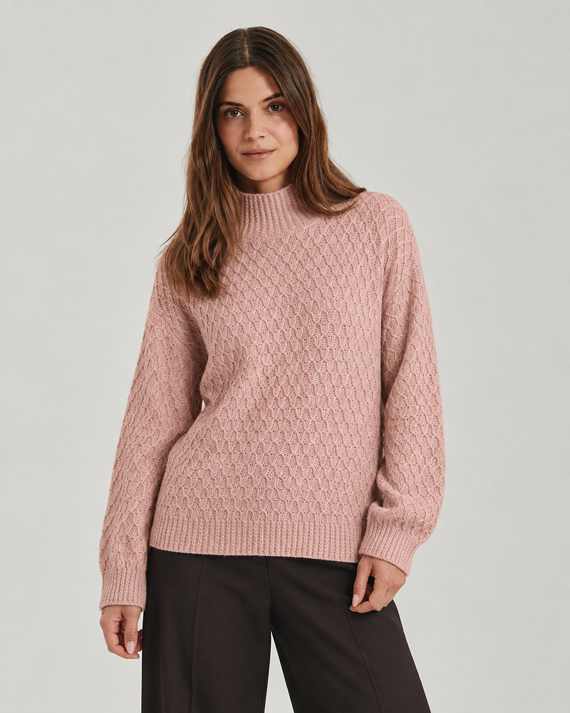 Polojumper mönsterstickad Cathy gammelrosa