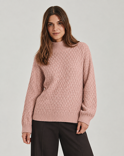 Polojumper mönsterstickad Cathy gammelrosa