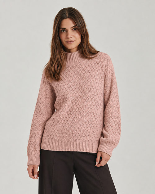 Polojumper mönsterstickad Cathy gammelrosa