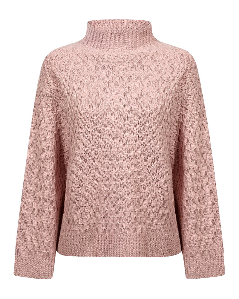 Polojumper mönsterstickad Cathy gammelrosa