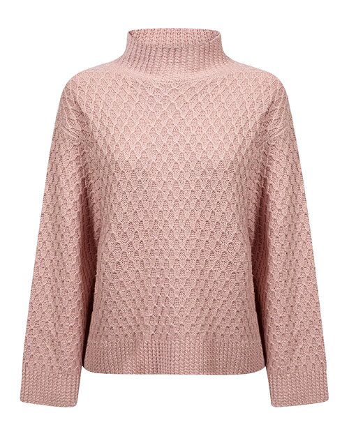 Polojumper mönsterstickad Cathy gammelrosa - 2
