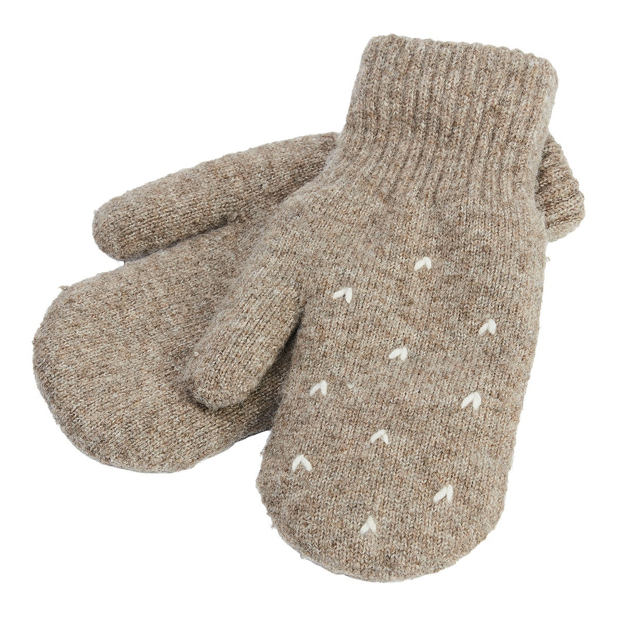 Tumvantar med broderade hjärtan beige/vit