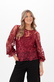 Amadine Blouse Ruby Red - Capri Collection