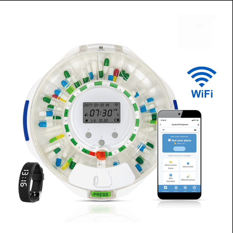 Automatisk dosett med larm, WiFi och app – 28 fack - 2