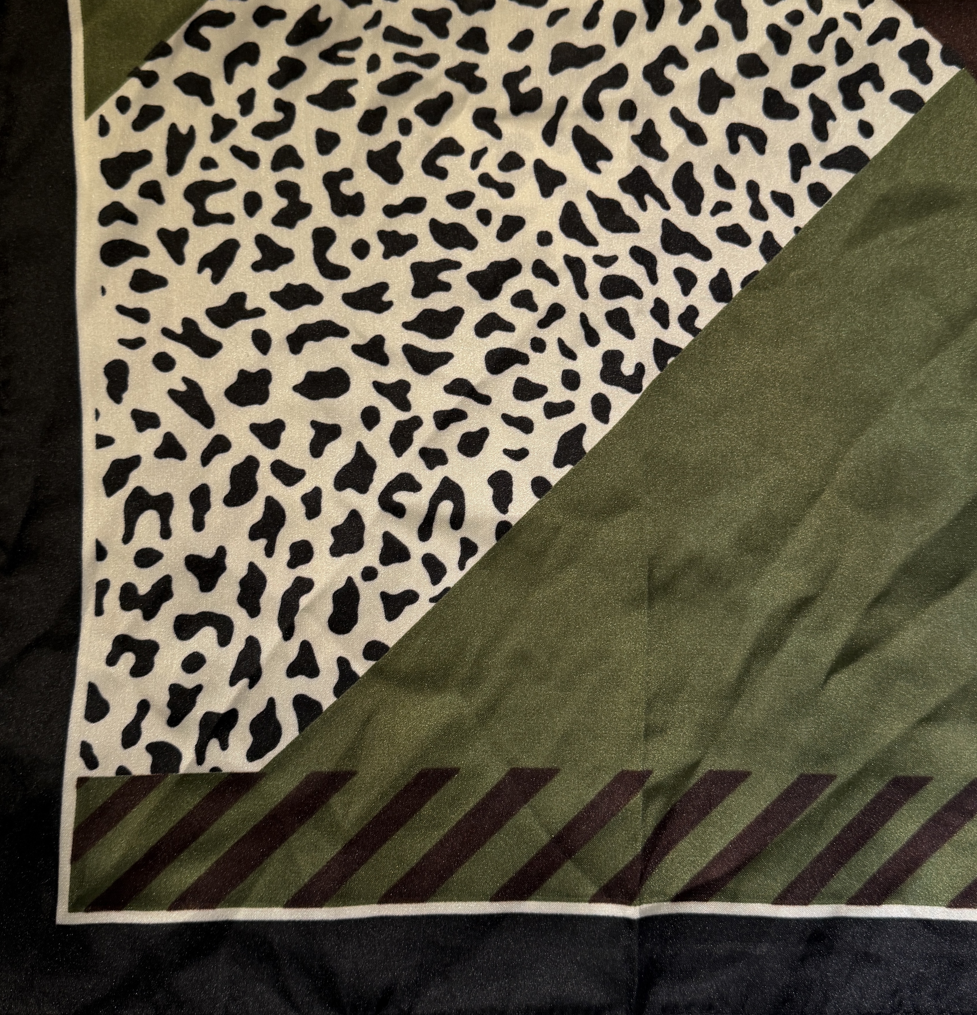Scarf Mönstrad Grön/Brun/Leo - 3