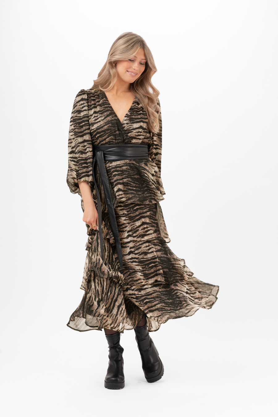  Morgan Dress, Black/ Chestnut/Almond - Capri Collection - 4