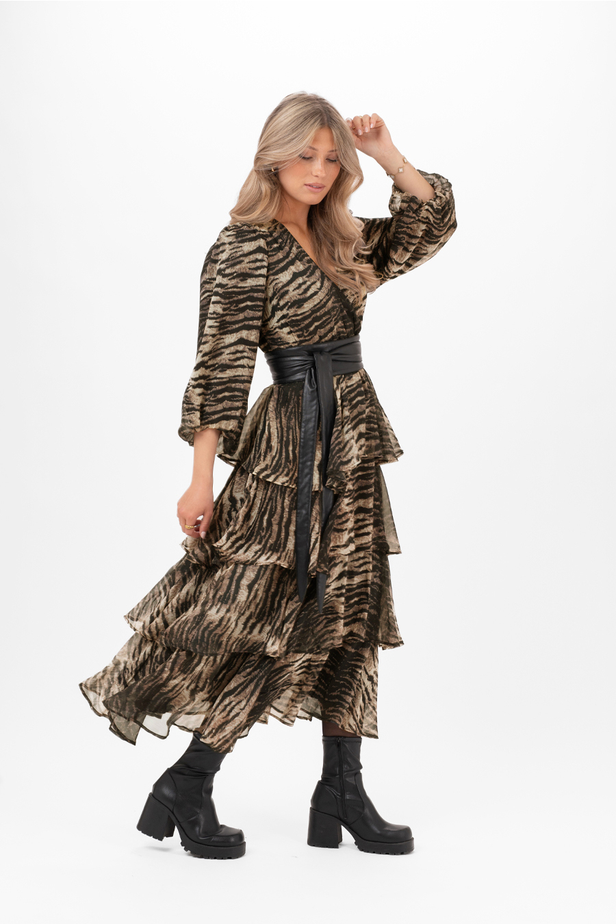  Morgan Dress, Black/ Chestnut/Almond - Capri Collection - 3