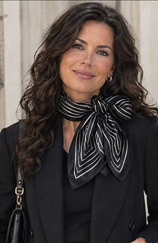 Scarf Randig Svart/Vit