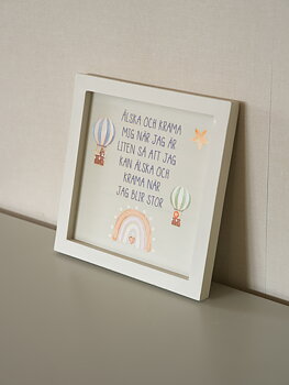 Trätavla, Sand "Älska och krama mig..." – Different Design