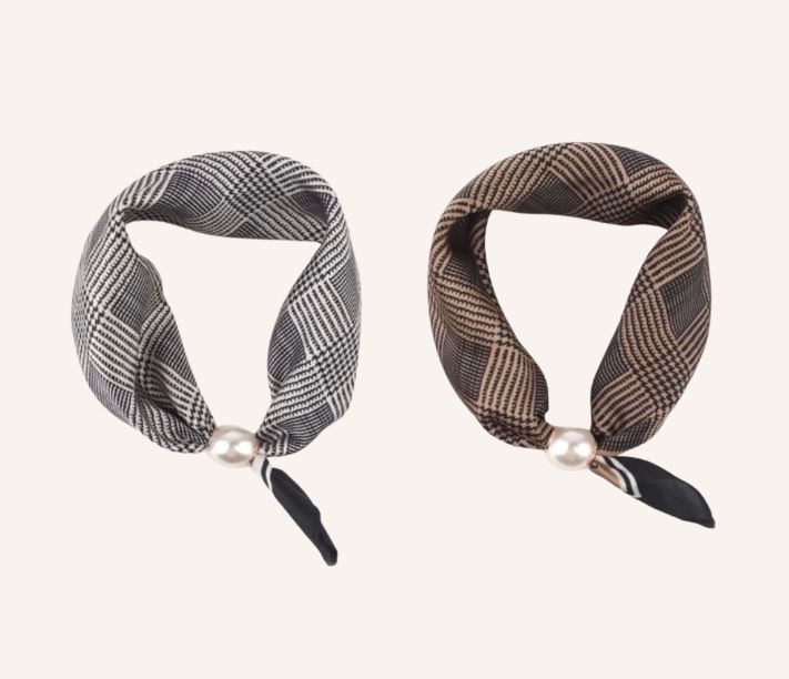 Brunrutig scarf med magnet - 2