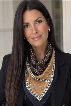 Scarf Mönstrad Blå/Grön/Brun