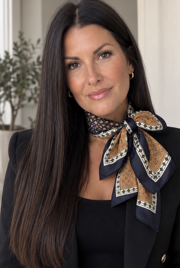 Scarf Mönstrad Blå/Grön/Brun