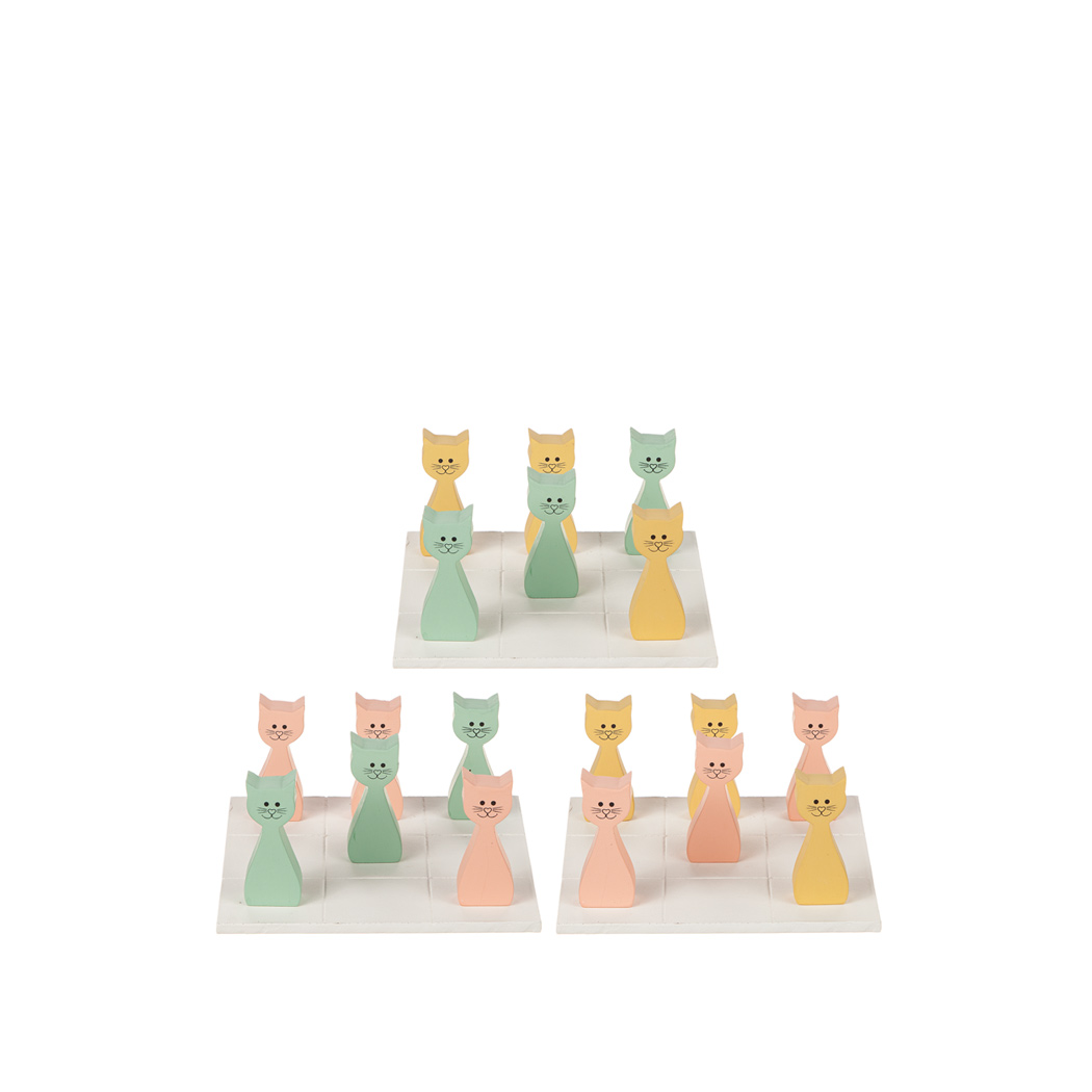 Presentförpackning Tre i rad Färgglad Katt – Different Design