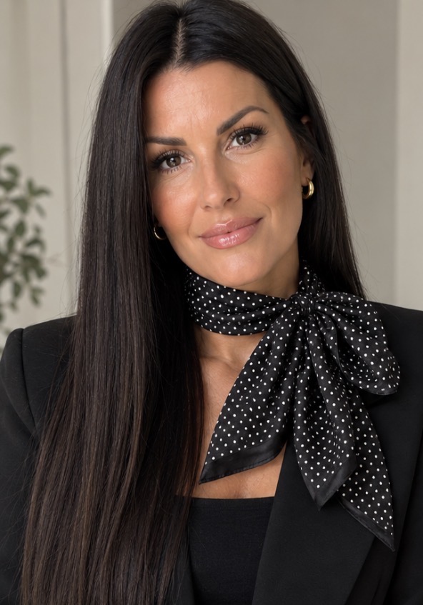Scarf Prickig Svart/Vit