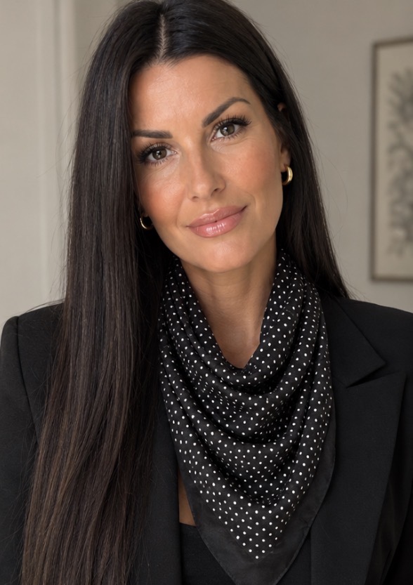 Scarf Prickig Svart/Vit - 2