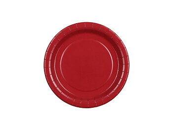 Mörkröda papptallrikar 18 cm – 6-pack
