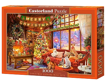 Christmas Evening With Pets, 1000 Bitar Castorland