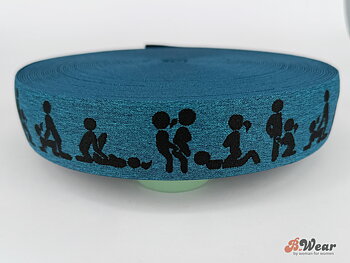 40 mm Kamautra Melange Elastic Waistband in Petrol