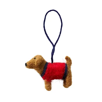 Felted ornament - Winter dog