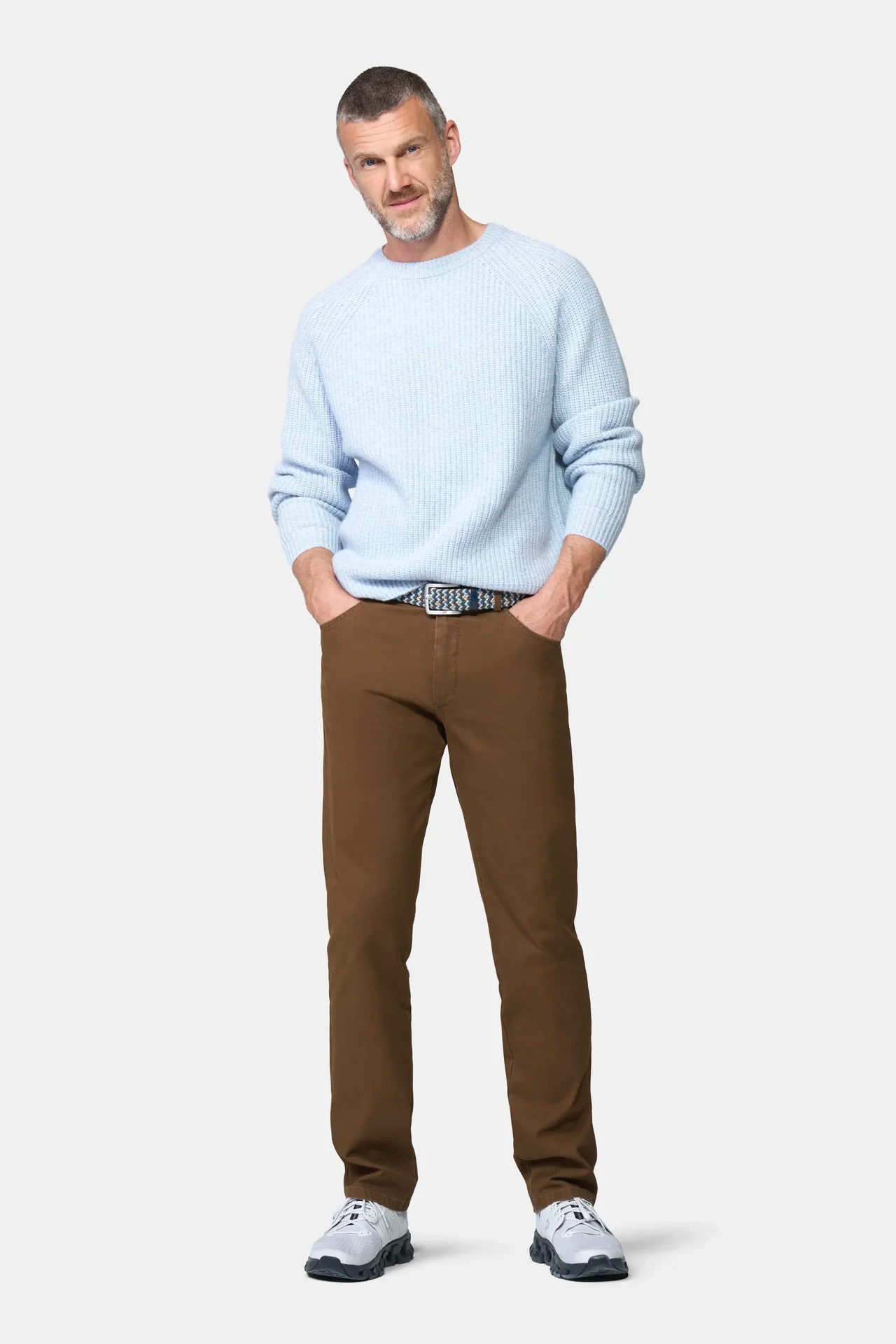 Brun (caramel) jeanshybrid med Mikro structure, modern passform och Super-Stretch (Meyer / Dublin) - 3