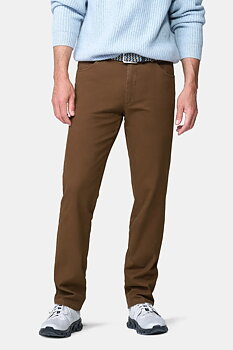 Brun (caramel) jeanshybrid med Mikro structure, modern passform och Super-Stretch (Meyer / Dublin)