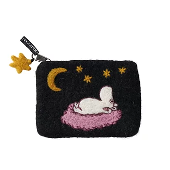 Mumin börs i handfiltad ull - Moomin dreaming