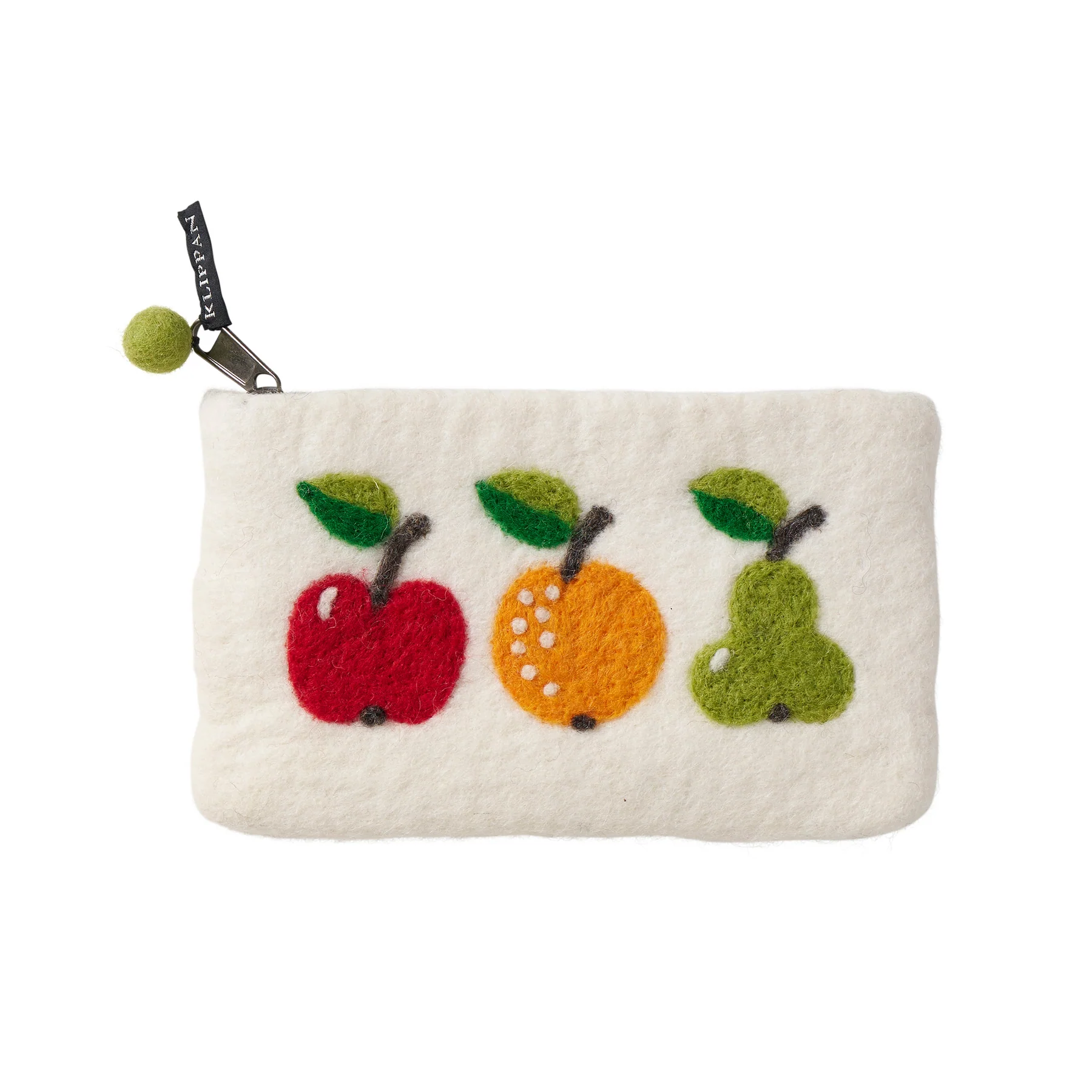Purse in hand felted wool, Klippan - Fruits