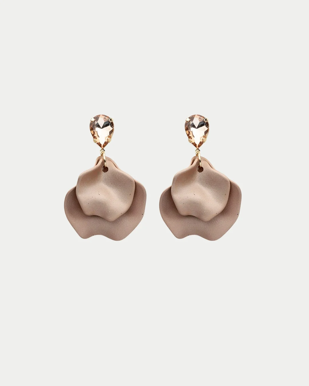 BOW19 Leaf Earrings Cz Nougat