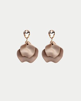 BOW19 Leaf Earrings Cz Nougat