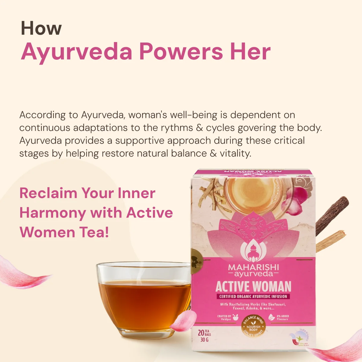 Active Women Tea, 15 Tea Bags, Organic, Maharishi Ayurveda - 5