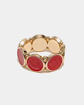 BOW19 Ava Pearl Elastic Bracelet Red