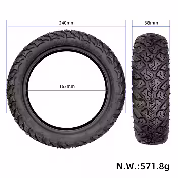10 tum Elscooter Däck 10x2.50-6.5 Offroad