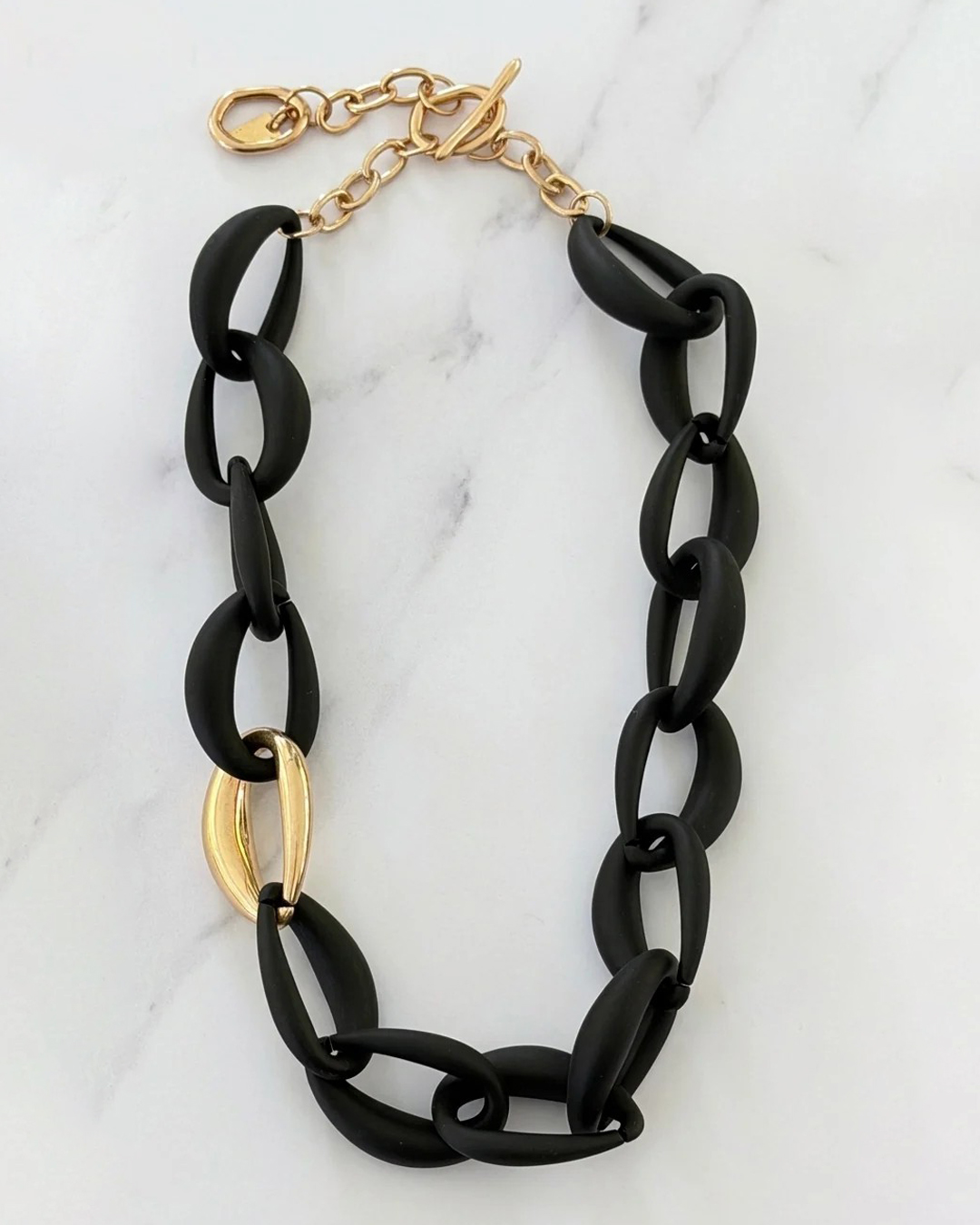 Halsband med länkar svart - 2