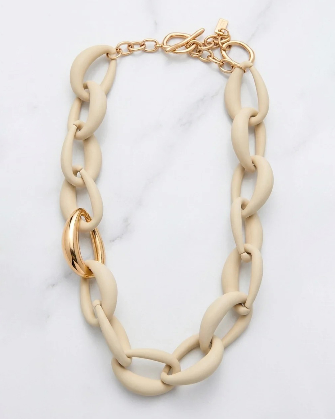 Halsband med länkar taupe - 2
