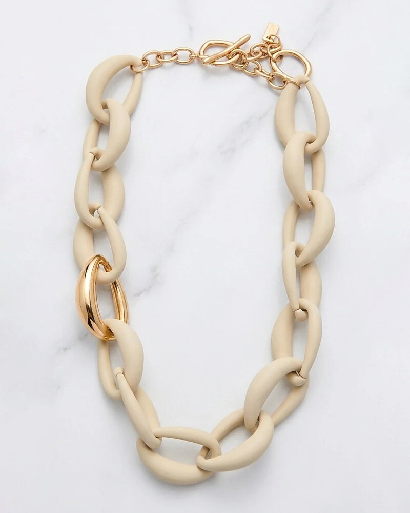 Halsband med länkar taupe