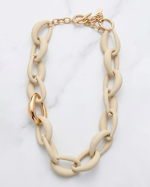Halsband med länkar taupe - 2