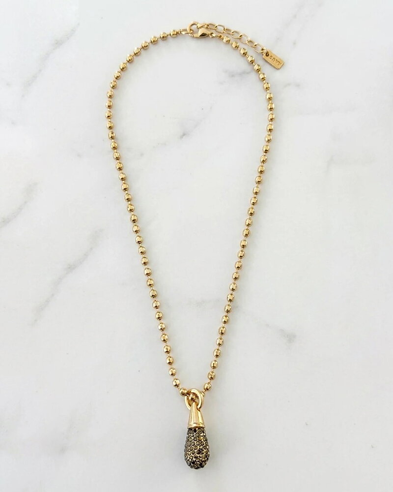 Halsband guldfärgat strassdroppe