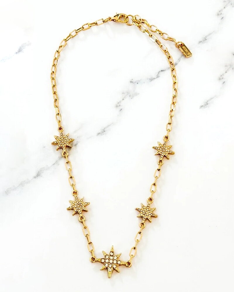 Halsband guldfärgat med stjärnor