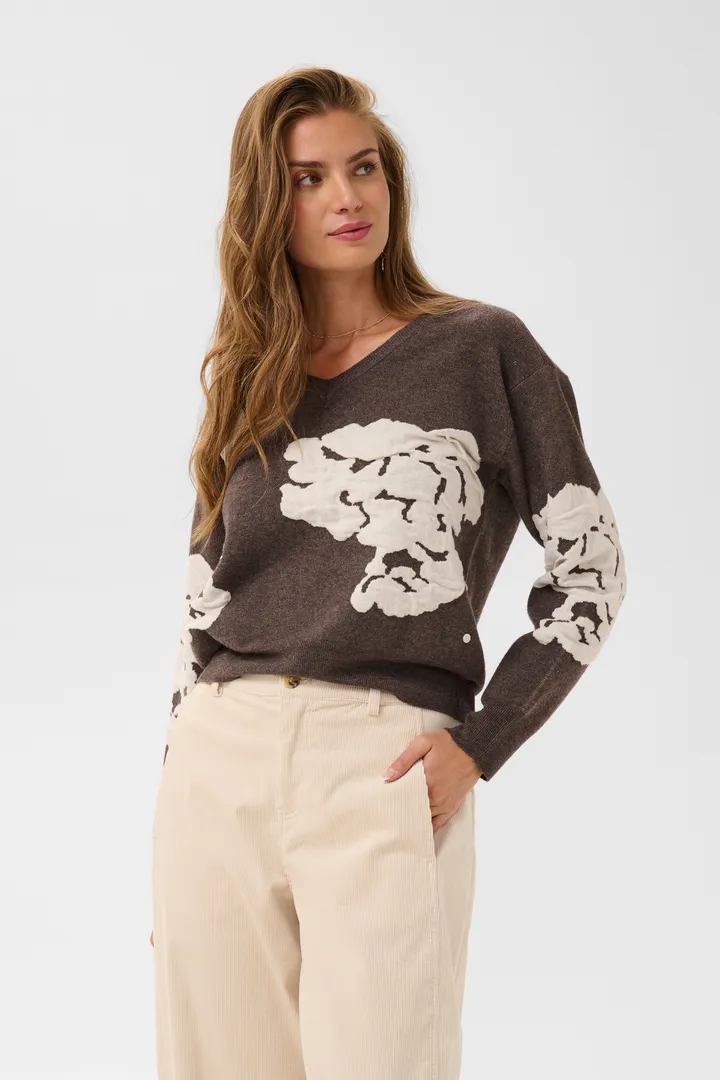 Cream Alley Knit Pullover Java Melange - 3