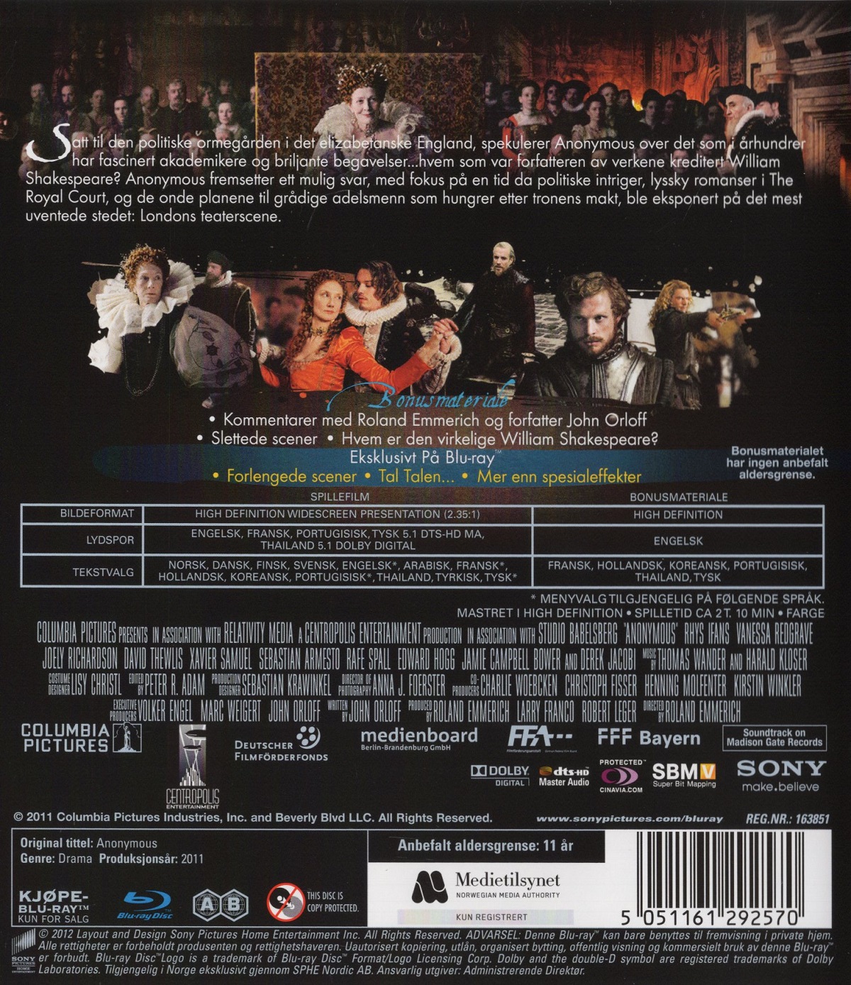 Anonymous (Blu-ray) (Begagnad) - 2